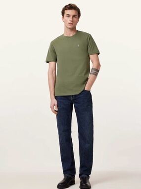 All Saints Khaki Men's Short Sleeve Tee